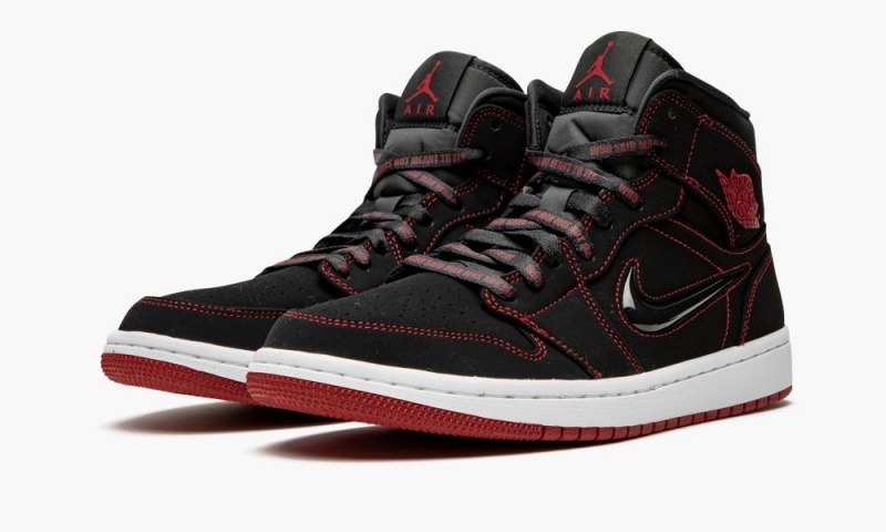 Nike Air Jordan 1 MID 'Fearless - Come Fly With Me' Schoenen Heren Zwart Rood Wit Nederland | 278143-GAD