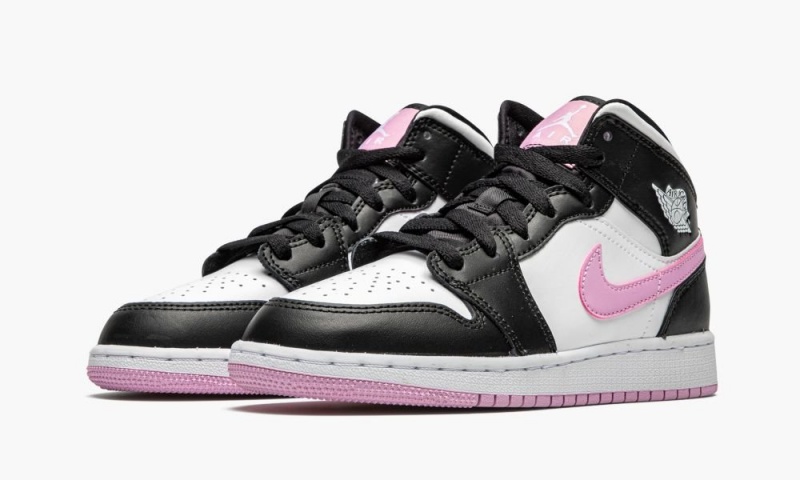 Nike Air Jordan 1 MID GS 'Arctic Pink' Schoenen Kinderen Wit Roze Zwart Nederland | 257149-UGT