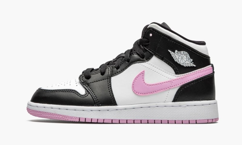 Nike Air Jordan 1 MID GS \'Arctic Pink\' Schoenen Kinderen Wit Roze Zwart Nederland | 257149-UGT