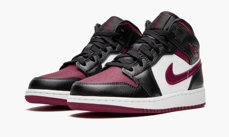 Nike Air Jordan 1 MID (GS) 'Bred Neus' Schoenen Kinderen Zwart Rood Wit Nederland | 534892-EXC