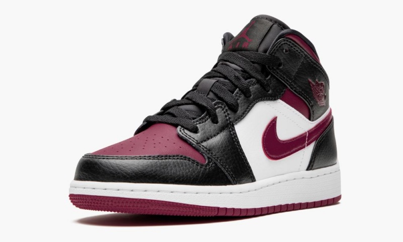 Nike Air Jordan 1 MID (GS) 'Bred Neus' Schoenen Kinderen Zwart Rood Wit Nederland | 534892-EXC