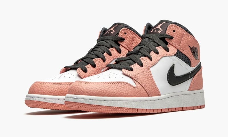 Nike Air Jordan 1 MID GS 'Pink Quartz' Schoenen Kinderen Roze Grijs Nederland | 690851-AGN