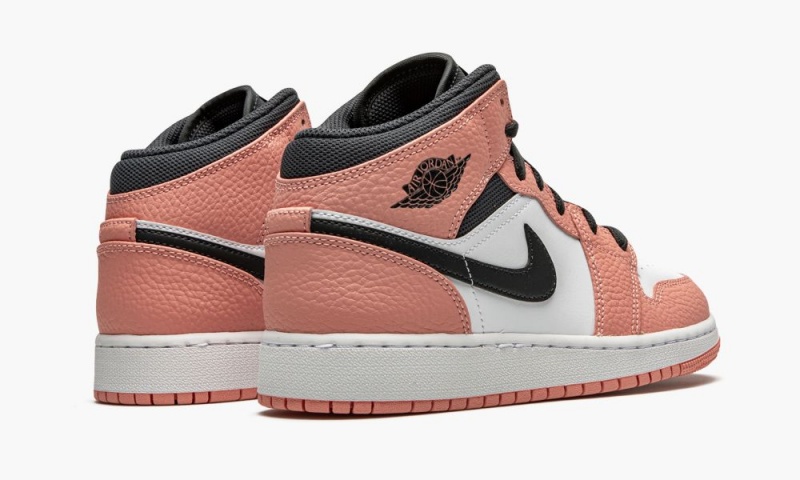 Nike Air Jordan 1 MID GS 'Pink Quartz' Schoenen Kinderen Roze Grijs Nederland | 690851-AGN