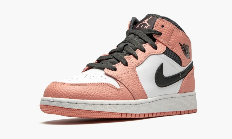 Nike Air Jordan 1 MID GS 'Pink Quartz' Schoenen Kinderen Roze Grijs Nederland | 690851-AGN