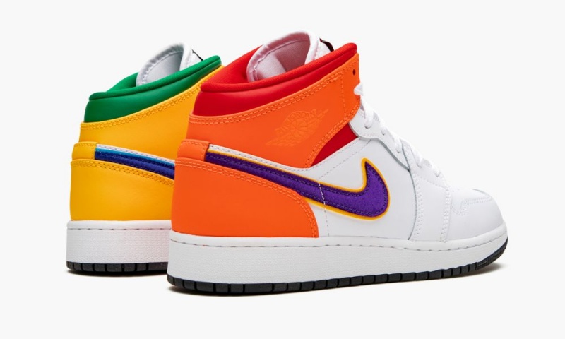 Nike Air Jordan 1 MID (GS) 'Three Peat' Schoenen Kinderen Wit Groen Geel Nederland | 509287-BKF