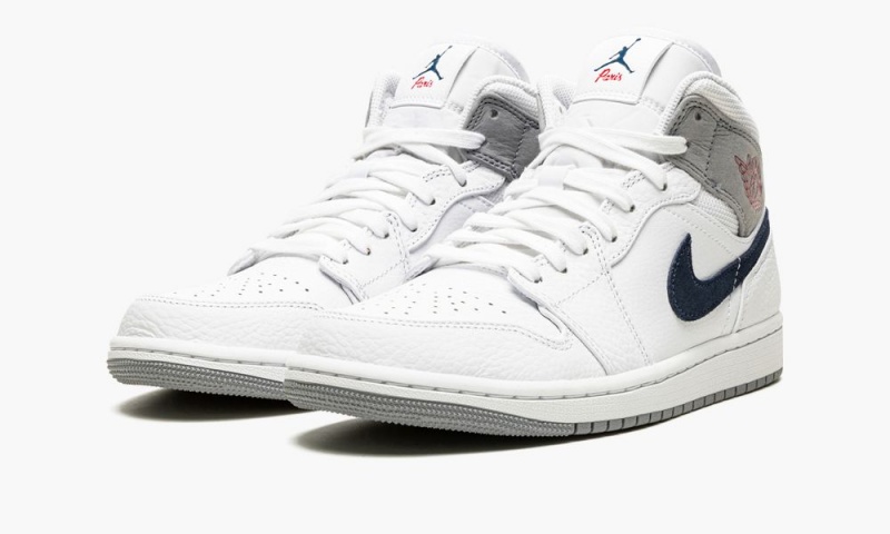 Nike Air Jordan 1 MID PI 'Paris' Schoenen Heren Wit Donkerblauw Nederland | 372460-MSI