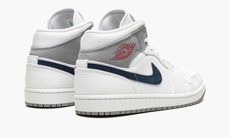 Nike Air Jordan 1 MID PI 'Paris' Schoenen Heren Wit Donkerblauw Nederland | 372460-MSI