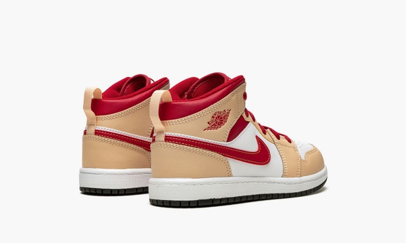 Nike Air Jordan 1 MID PS 'White Onyx / Light Curry' Schoenen Kinderen Wit Zwart Diepgeel Wit Nederland | 268391-PSQ