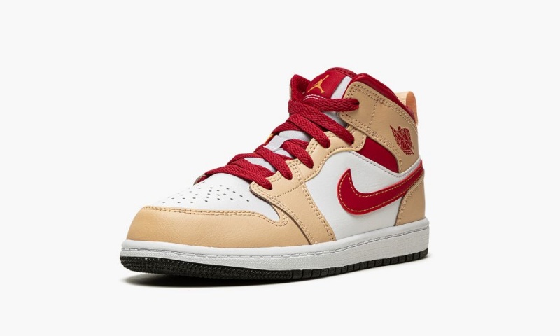 Nike Air Jordan 1 MID PS 'White Onyx / Light Curry' Schoenen Kinderen Wit Zwart Diepgeel Wit Nederland | 268391-PSQ