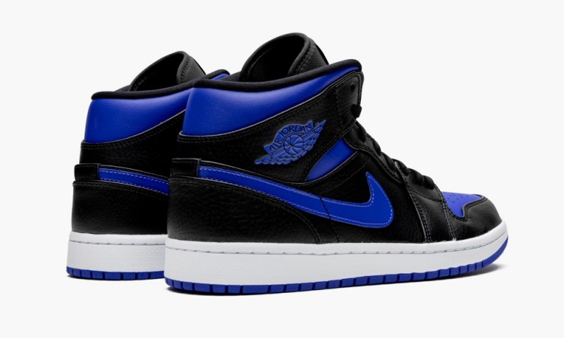 Nike Air Jordan 1 MID 'Royal' Schoenen Heren Zwart Koningsblauw Wit Nederland | 285436-YUQ
