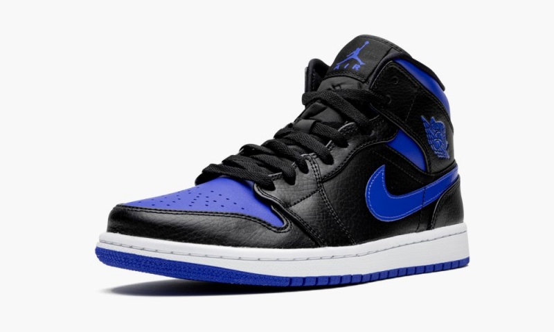 Nike Air Jordan 1 MID 'Royal' Schoenen Heren Zwart Koningsblauw Wit Nederland | 285436-YUQ