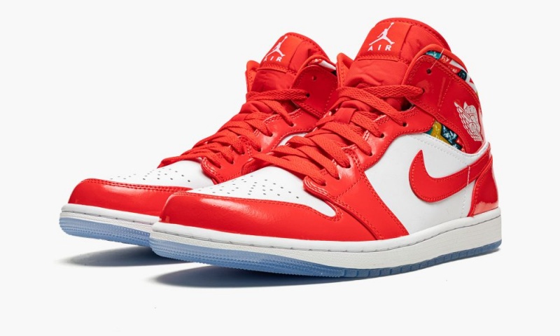Nike Air Jordan 1 MID SE 'Barcelona Trui' Schoenen Heren Rood Wit Nederland | 704869-VPM