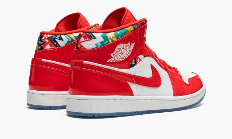 Nike Air Jordan 1 MID SE 'Barcelona Trui' Schoenen Heren Rood Wit Nederland | 704869-VPM