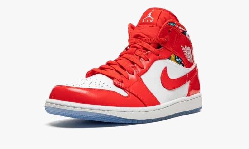 Nike Air Jordan 1 MID SE 'Barcelona Trui' Schoenen Heren Rood Wit Nederland | 704869-VPM