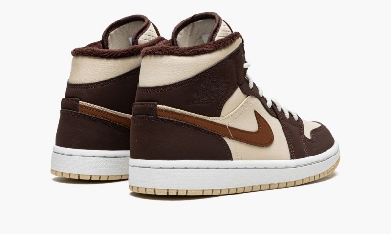 Nike Air Jordan 1 MID SE 'Brown Basalt Fleece' Schoenen Dames Bruin Beige Nederland | 835614-DKZ
