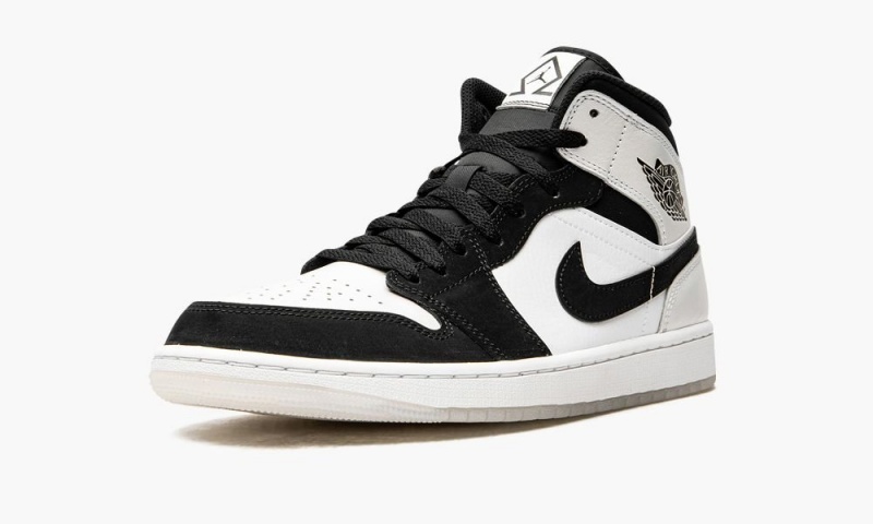 Nike Air Jordan 1 MID SE 'Diamond' Schoenen Heren Wit Zwart Nederland | 128769-TOV