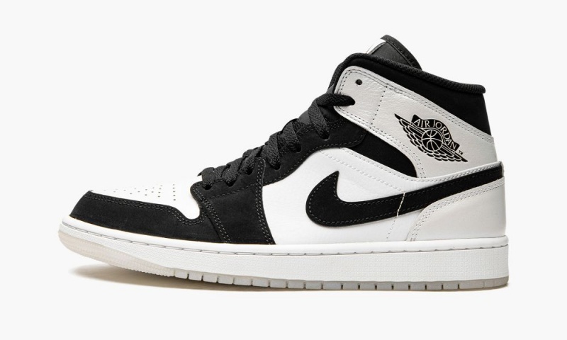 Nike Air Jordan 1 MID SE \'Diamond\' Schoenen Heren Wit Zwart Nederland | 128769-TOV