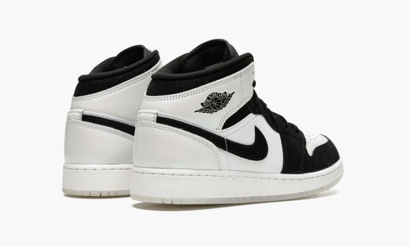 Nike Air Jordan 1 MID SE (GS) 'Diamond Shorts' Schoenen Kinderen Wit Zwart Nederland | 397021-TGQ