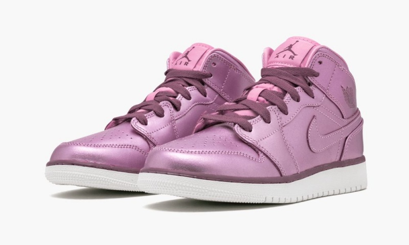 Nike Air Jordan 1 MID SE GS 'Pink Rise' Schoenen Kinderen Roze Wit Rood Nederland | 507864-MEH