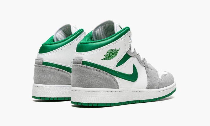 Nike Air Jordan 1 MID SE (GS) Schoenen Kinderen Wit Diepgroen Grijs Nederland | 013679-YLP