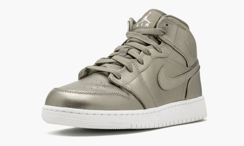 Nike Air Jordan 1 MID SE (GS) Schoenen Kinderen Grijs Wit Rood Nederland | 304785-OUP
