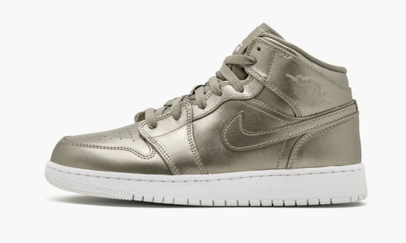 Nike Air Jordan 1 MID SE (GS) Schoenen Kinderen Grijs Wit Rood Nederland | 304785-OUP