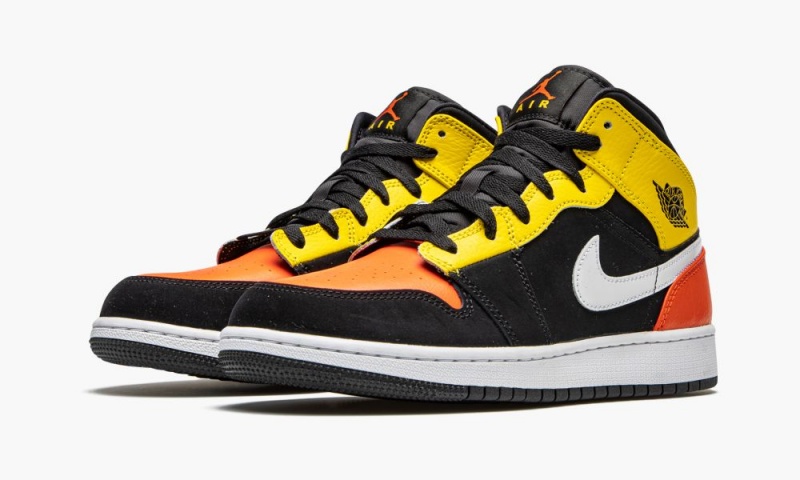 Nike Air Jordan 1 MID SE (GS) Schoenen Kinderen Zwart Oranje Nederland | 254917-GFR