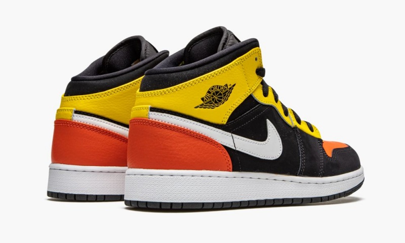 Nike Air Jordan 1 MID SE (GS) Schoenen Kinderen Zwart Oranje Nederland | 254917-GFR