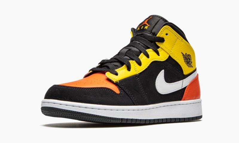 Nike Air Jordan 1 MID SE (GS) Schoenen Kinderen Zwart Oranje Nederland | 254917-GFR