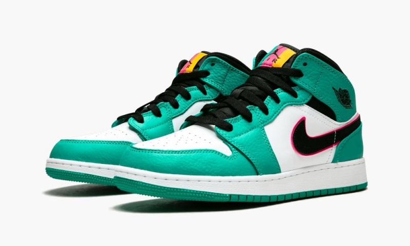Nike Air Jordan 1 MID SE (GS) Schoenen Kinderen Groen Zwart Roze Nederland | 593786-AXD
