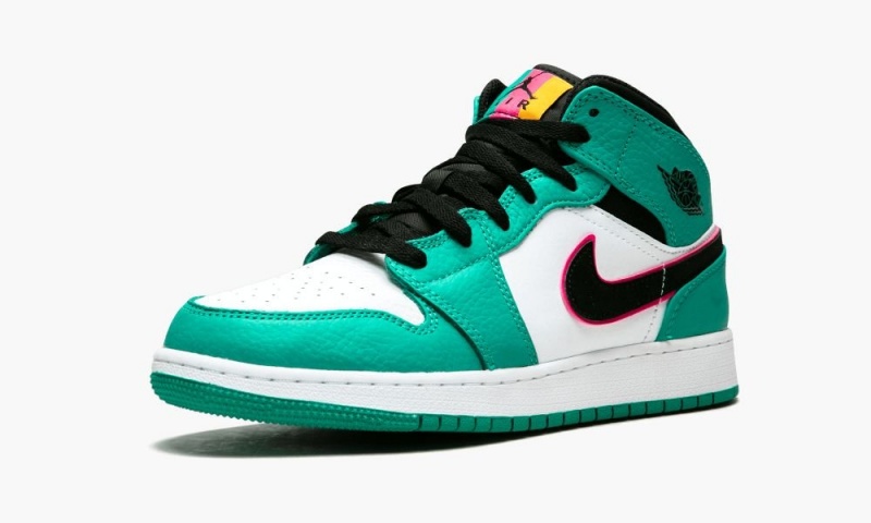 Nike Air Jordan 1 MID SE (GS) Schoenen Kinderen Groen Zwart Roze Nederland | 593786-AXD