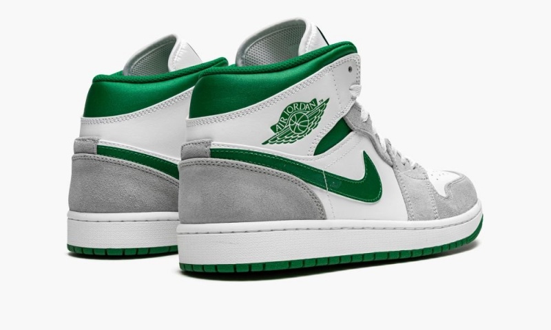 Nike Air Jordan 1 MID SE 'Grey / Pine Green / White' Schoenen Heren Wit Diepgroen Grijs Nederland | 147509-MWC