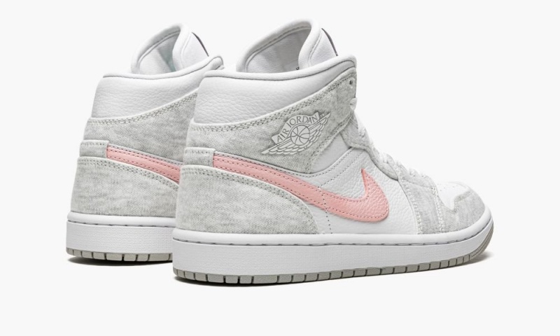 Nike Air Jordan 1 MID SE 'Heather Grey / Pink' Schoenen Dames Wit Grijs Nederland | 265431-OWT