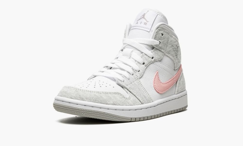 Nike Air Jordan 1 MID SE 'Heather Grey / Pink' Schoenen Dames Wit Grijs Nederland | 265431-OWT
