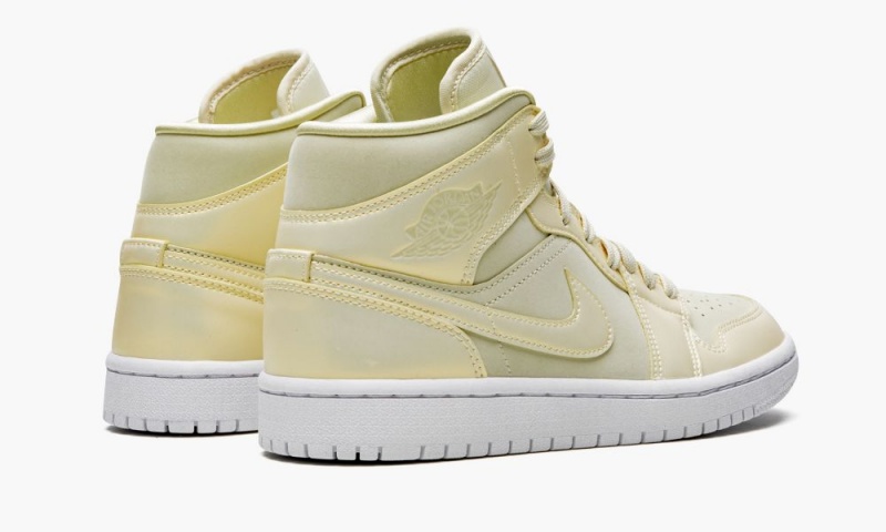 Nike Air Jordan 1 MID SE 'Lemon Yellow' Schoenen Dames Khaki Wit Geel Nederland | 415290-QGU