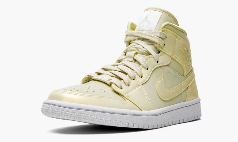 Nike Air Jordan 1 MID SE 'Lemon Yellow' Schoenen Dames Khaki Wit Geel Nederland | 415290-QGU