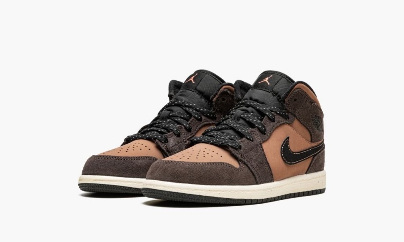 Nike Air Jordan 1 MID SE (PS) 'Dark Chocolate' Schoenen Kinderen Donkerchocola Bruin Nederland | 762894-CZM