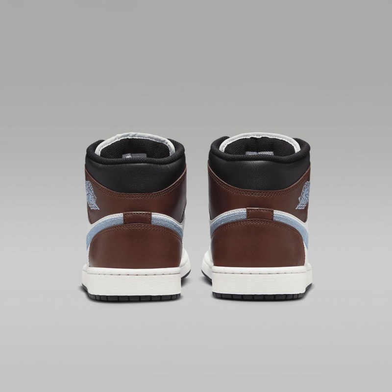 Nike Air Jordan 1 MID SE Schoenen Dames Wit Zwart Blauw Grijs Nederland | 964175-YFQ