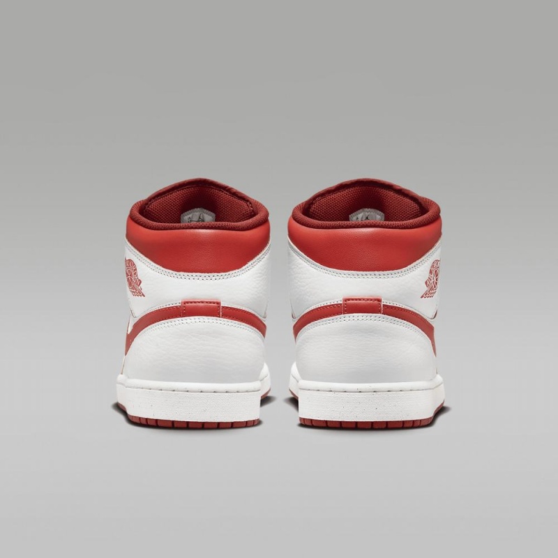 Nike Air Jordan 1 MID SE Schoenen Dames Wit Rood Nederland | 230581-TIC