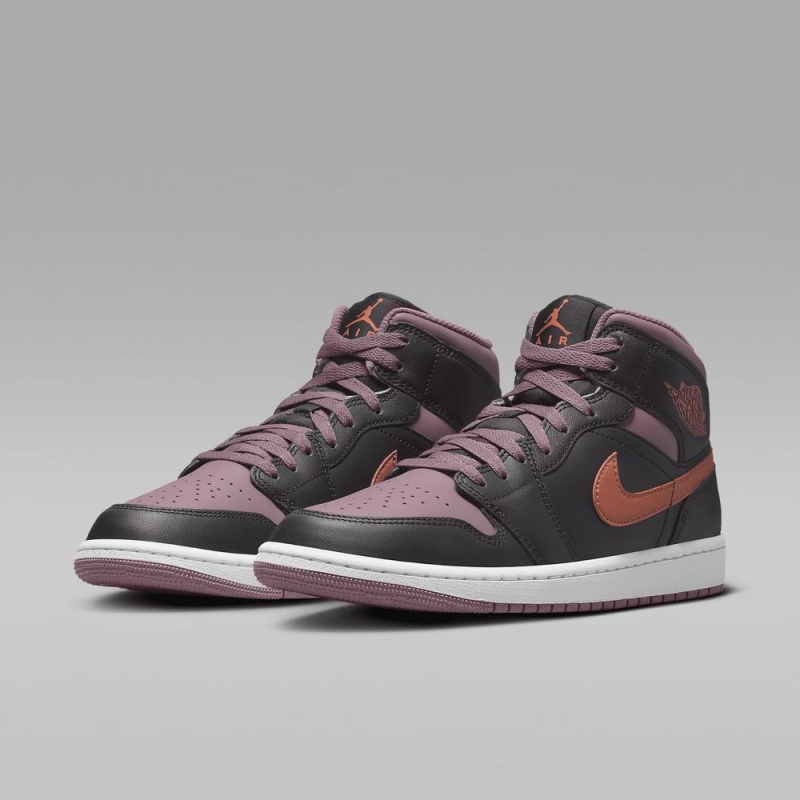 Nike Air Jordan 1 MID SE Schoenen Dames Paars Zwart Nederland | 405236-WSK