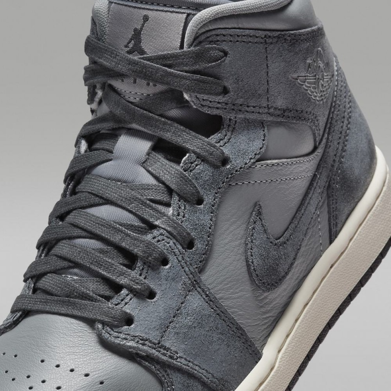 Nike Air Jordan 1 MID SE Schoenen Dames Diepgrijs Nederland | 187945-LJY
