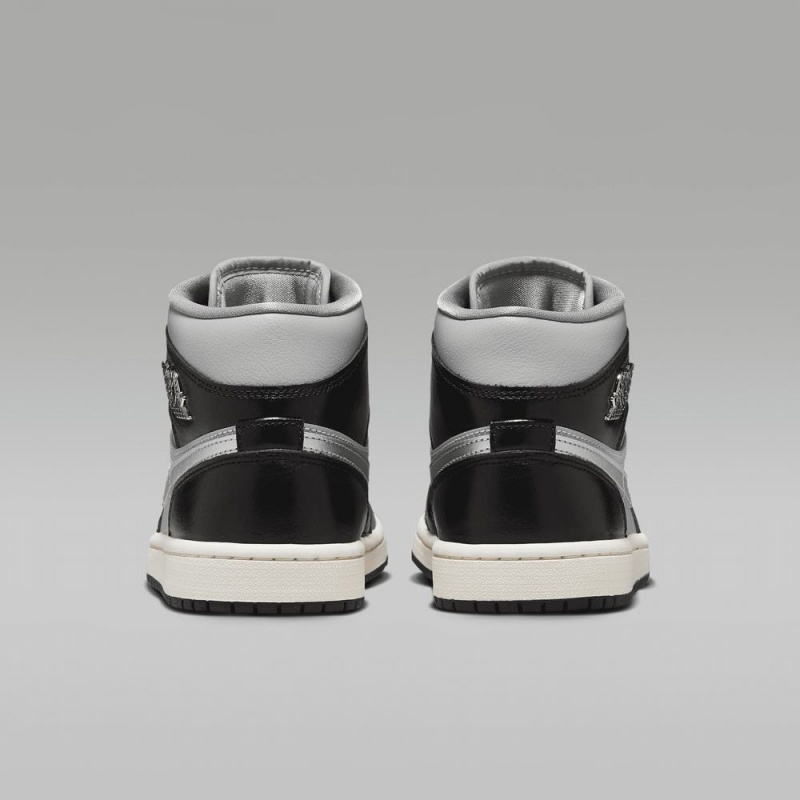 Nike Air Jordan 1 MID SE Schoenen Dames Zwart Grijs Nederland | 253087-DWG