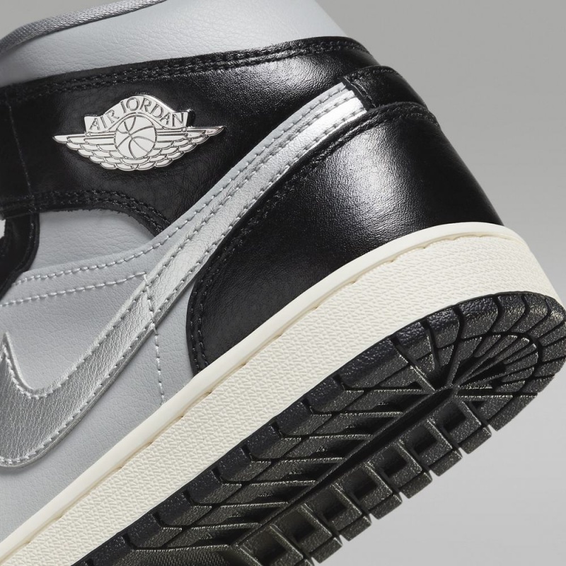 Nike Air Jordan 1 MID SE Schoenen Dames Zwart Grijs Nederland | 253087-DWG