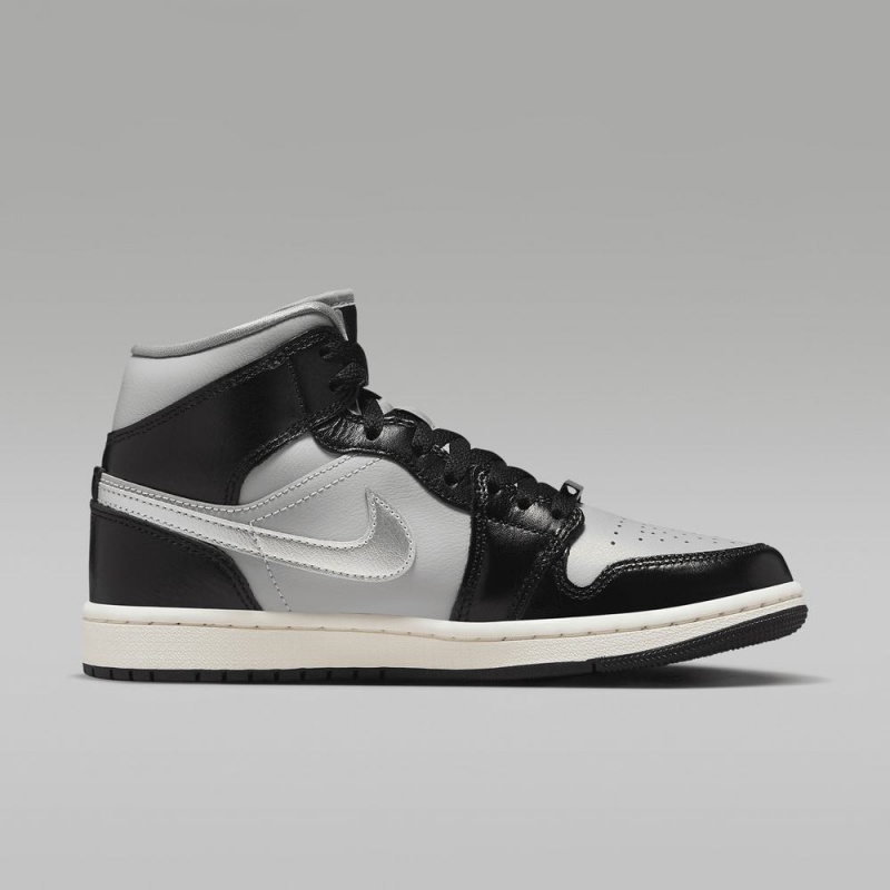 Nike Air Jordan 1 MID SE Schoenen Dames Zwart Grijs Nederland | 253087-DWG