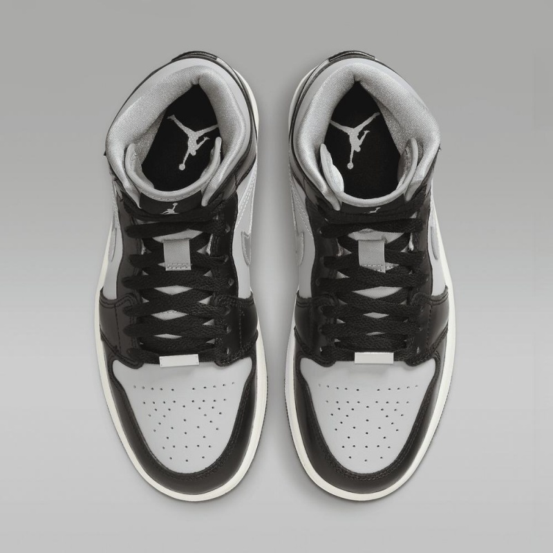 Nike Air Jordan 1 MID SE Schoenen Dames Zwart Grijs Nederland | 253087-DWG