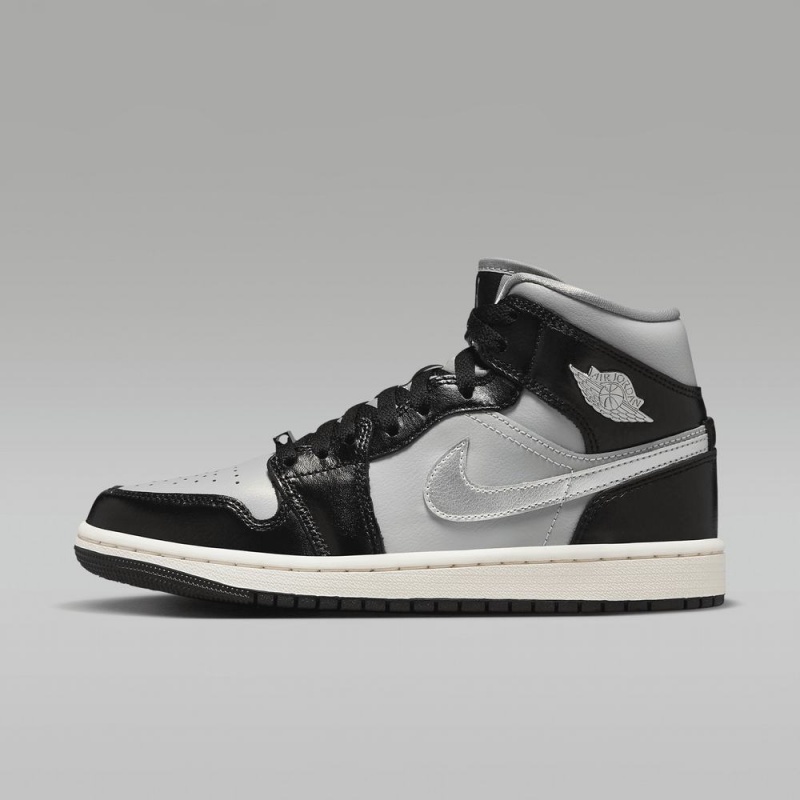 Nike Air Jordan 1 MID SE Schoenen Dames Zwart Grijs Nederland | 253087-DWG