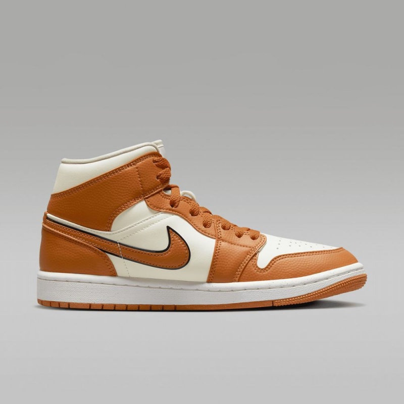 Nike Air Jordan 1 MID SE Schoenen Dames Bruin Wit Nederland | 547682-INP