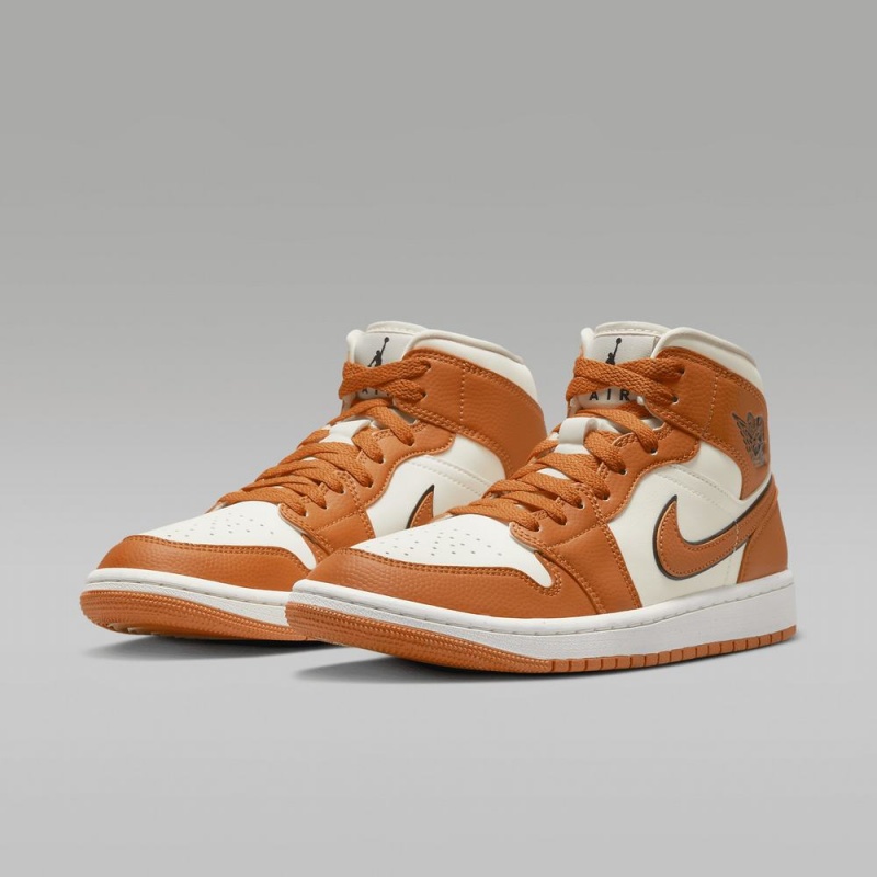 Nike Air Jordan 1 MID SE Schoenen Dames Bruin Wit Nederland | 547682-INP