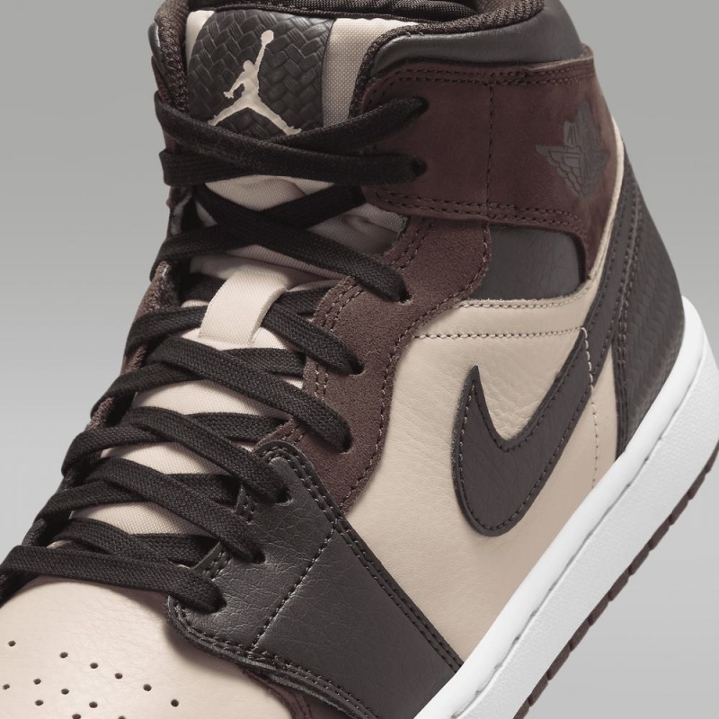 Nike Air Jordan 1 MID SE Schoenen Dames Bruin Metal Goud Nederland | 017456-OQK