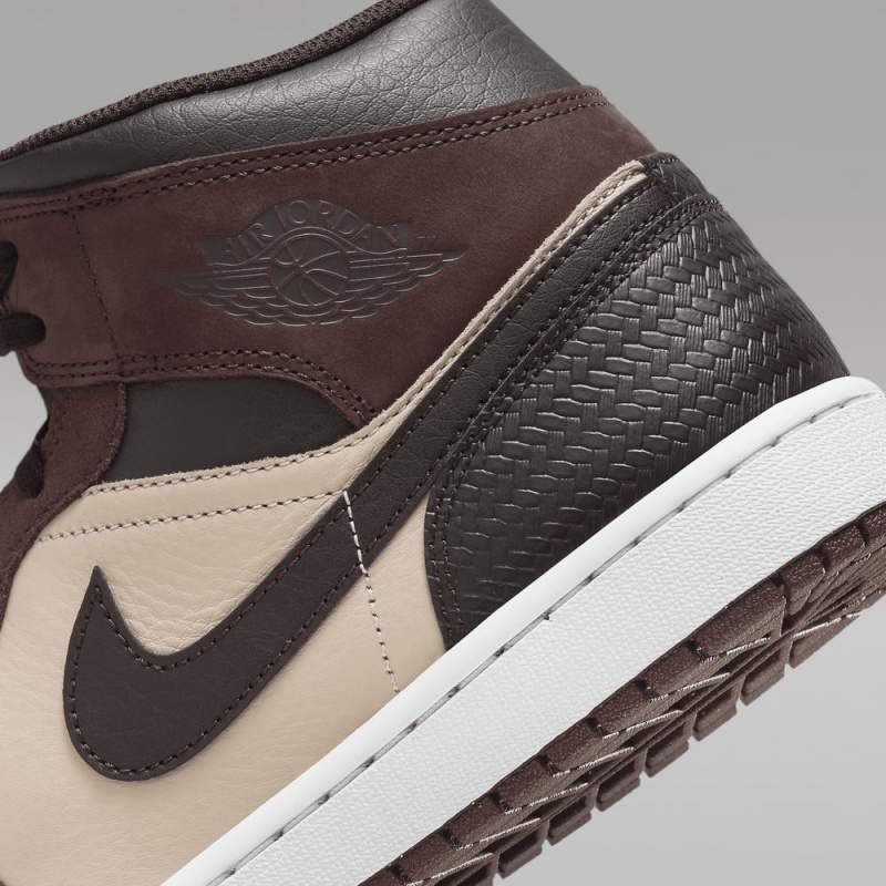 Nike Air Jordan 1 MID SE Schoenen Dames Bruin Metal Goud Nederland | 017456-OQK